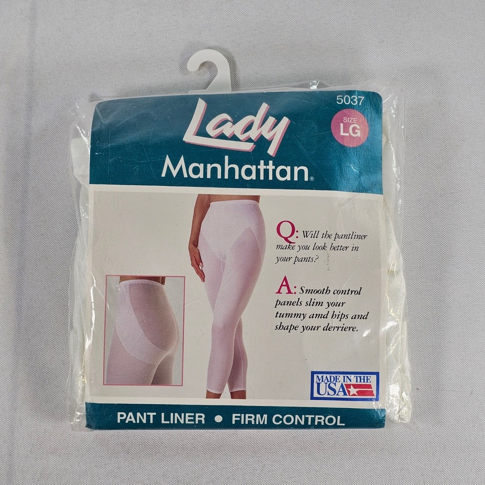Lady‎ Manhattan Vintage White Firm Control Pant Liner Shapewear Size Large 5037